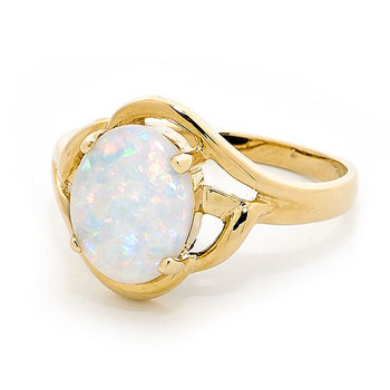 Opal Jewellery 14k Yellow Gold Solid Light Opal Ring, opal jewellery