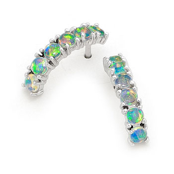 Opal Jewellery 18k White Gold Solid Light Opal Earring, opal jewellery