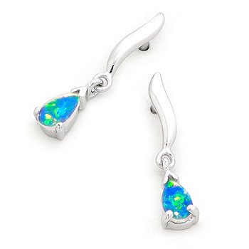 Opal Jewellery 14k White Gold Solid Light Opal Earring, opal jewellery