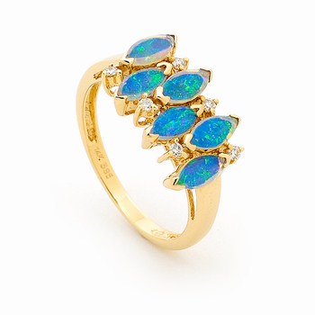 Opal Jewellery 14k Yellow Gold Solid Light Opal Ring, opal jewellery