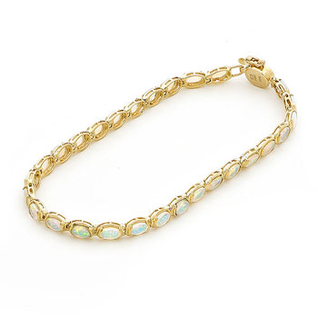 Opal Jewellery 14k Yellow Gold Solid Light Opal Bracelet, opal jewellery