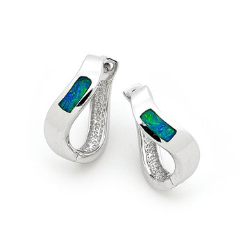 Opal Jewellery Sterling Silver Solid Inlay Opal Earring, opal jewellery