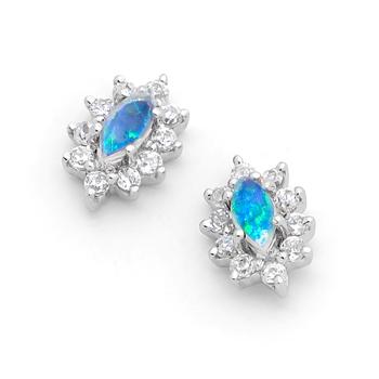 Opal Jewellery Sterling Silver Solid Light Opal Earring, opal jewellery