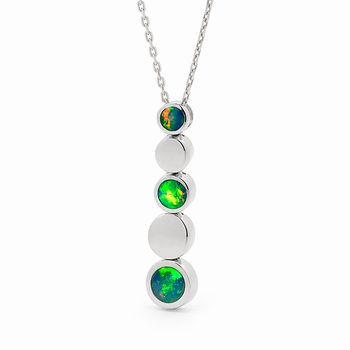 Opal Jewellery Sterling Silver Solid Inlay Opal Pendant, opal jewellery