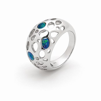 Opal Jewellery Sterling Silver Light Opal Doublet Ring, opal jewellery