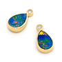 Opal Jewellery 14k Yellow Gold Light Opal Doublet Earring, opal jewellery