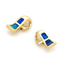 Opal Jewellery 14k Yellow Gold Solid Inlay Opal Earring, opal jewellery