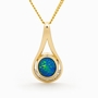 Opal Jewellery 14k Yellow Gold Light Opal Doublet Pendant, opal jewellery