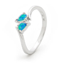 Opal Jewellery 18k White Gold Solid Light Opal Ring, opal jewellery