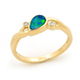 Opal Jewellery 14k Yellow Gold Light Opal Doublet Ring, opal jewellery