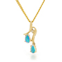Opal Jewellery 14k Yellow Gold Solid Light Opal Pendant, opal jewellery