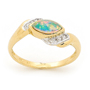 Opal Jewellery 18k Yellow Gold Solid Light Opal Ring, opal jewellery