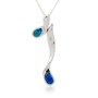 Opal Jewellery Sterling Silver Solid Inlay Opal Pendant, opal jewellery