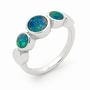 Opal Jewellery Sterling Silver Solid Inlay Opal Ring, opal jewellery